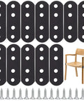 Heavy Duty Wood Bracket Kit With 20 Flat Metal Joining Plates Black 2.16 X 0.71 Inch And 80 Screws and chair example shown