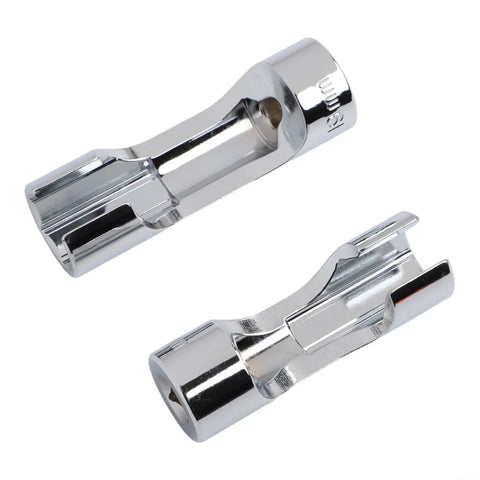 Injector Line Socket Wrench Set 17mm 19mm Chrome Vanadium Steel Two Piece Line Nut Removal Tool Kit For Auto Repair