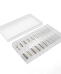 Watch Spring Bar Kit 300 Pieces 20 Sizes 8mm To 27mm Stainless Steel Pins in clear plastic storage box for strap replacement
