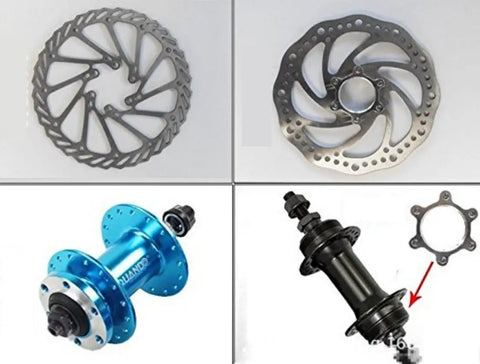 Front And Rear Disc Brake Kit With Aluminum Calipers For Mountain And Road Bikes, 160 Mm Rotors, Freewheel Threaded Hubs