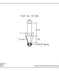 Technical drawing of Queen Anne Router Bit With One Half Inch Shank One Inch Cutting Diameter Three Quarter Inch Cutting Height One And One Half Inch Radius Carbide Tip Beefed Up For Handheld Or Table Mounted Wood Routers CNC Machined Steel Body.
