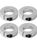 Pack Of 4 Aluminum Shaft Collars 6mm Bore, One Piece Clamp Style, 20mm Outer Diameter, 8mm Thick, M4 Set Screws, Corrosion Resistant
