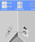 Rugged 6 Inch RV Door Latch Kit With T Style Trailer Door Holder showing components and screws.