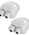 2 Pack IP68 Waterproof Solar Cable Entry Glands - Heavy Duty Weatherproof Dual Cable Entry Housing For Solar Panels On RVs, Campers, Boats, Marine, Caravan, White