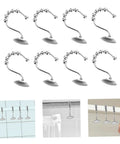 12 Pack Zinc Alloy Shower Curtain Hooks Chrome Finish Smooth Glide Decorative Rings For Bathroom Rods Durable Replacement Accessories