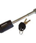 Locking Threaded Hitch Pin For One And A Quarter Inch Bike Racks Anti Wobble Lock Heavy Duty Security Pin with keys on white background