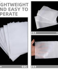 Foam Cushioning Pouches Pro Grade Pack Of 100 Full Coverage EPE Pearl Cotton Wrap, three views showing texture and size.