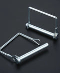 Three Eighths Inch Trailer Hitch Pin Two Pack, Heavy Duty Carbon Steel Zinc Plated And Rust Resistant on black background