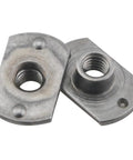 Close-up of 15 Pack Heavy Duty M6 T Shaped Weld Nuts for Furniture Frame Assembly, showcasing rust-proof steel design.