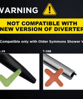 Image showing compatibility warning for 4 In 1 Symmons Temptrol Diverter Wrench Kit One Quarter To Three Quarters Inch Hot And Cold Seat Removal Easy Out Four Way Tool For Pressure Balance Valves Retrofit Or Repair Heavy Duty Replacement Tool For Home Plumbing And Shower Controls.