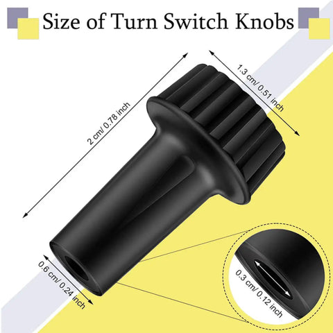 4 Pack Universal Lamp Switch Knob Replacements For Desk Lamps 20mm Easy Install Non Slip Black E26 Standard Size Turn On Off Knobs