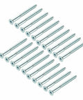 Confirmat Wood Screws 7x85mm Hex Socket Zinc Plated 20 Piece Pack For Furniture Building And Repair lined in rows