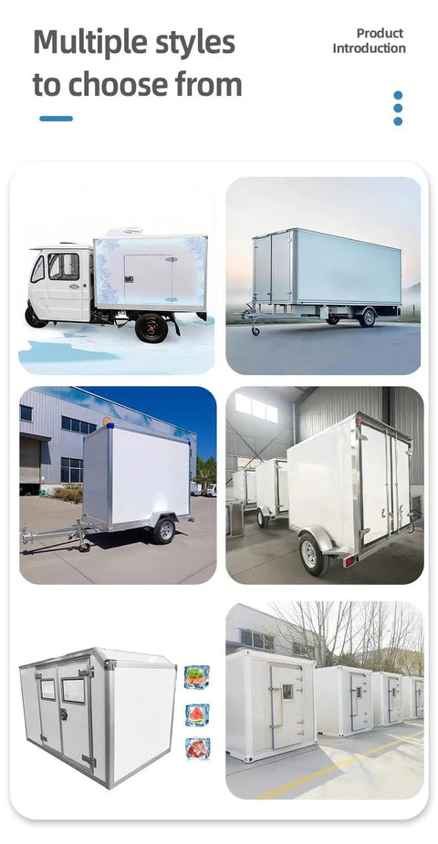 Multiple styles of Sleek Portable Refrigerated Trailer Featuring Heavy Duty Mobile Cooling System For Catering Teams And Large Outdoor Events Keeps Everything Slick And Chilled On The Go.