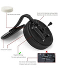 Underside view of Rolling Stool With Back Rest, showing PU leather seat, height adjustment mechanism, and assembly details.