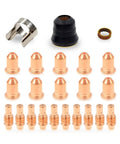 Plasma Cutting Pro Grade Top Notch Consumables Kit with 10 59164 tips, 10 59182 electrodes, 1 60389 shield cap, 1 swirl ring