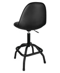 Back view of Pneumatic High Back Adjustable Swivel Bar Stool With Back Support For Home Bar And Shop Black 25 to 31 Inch
