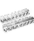 Heavy Duty Ycauty Butt Welding Clamps Set Of 16 Galvanized Steel clamps arranged in two rows for precision metal work.