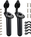 Two Pack Kayak Deck Flush Mount Rod Holders With Cap Covers For Boats And Canoes, PC ABC Construction, 19 Cm, screws included