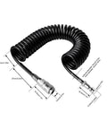 Heavy Gauge Three Meter Air Hose Built Like A Badass With Kink Resistant Flex Oil Resistant Rubber And Steel Made To Handle Air Compressor Jobs Without Breaking A Sweat, coiled design with connectors.
