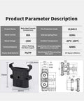 Heavy Duty DC Battery Connectors For Forklifts 150V 80A 160A 320A Power Plug And Wire Set Male And Female With 100cm Cables Easy Install Industrial Grade Charging And Power Distribution Kit specifications and dimensions