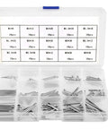 304 Stainless Steel Split Cotter Pins Kit, 15 Varieties, Total 300 or 450 Pcs with organized tray