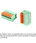 Two green and orange 8 Pin KF141V PCB Spring Terminal Block Connector 2.54mm Pitch, 150V 2A, for PCB boards and electronics.