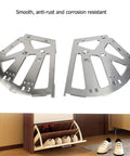 2 Pack Stainless Steel Shoes Cabinet Hinges For Drawers Shelves And Shoe Cabinets Built To Last Rust Resistant Replacement Hardware