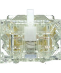 Front view of Heavy Duty Push Button Contact Block For 30mm Cutouts With 1NO 1NC Spring Return, Self Grounding Harmony Style