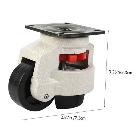 Beefy Heavy Duty Swivel Locking Workbench Casters With 60F Leveling Plates, 4 Pack, Adjustable Industrial Transport Wheels For Equipment And Furniture, Easy Height Adjustment, Smooth Rolling, Durable Nylon And Steel, 3.26in