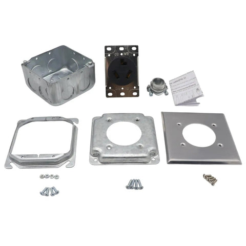 Heavy Duty Nema 10 30R Receptacle 30A Electrical Outlet Surface Mount Or Flush Install Galvanized Steel and stainless components with screws.
