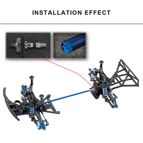 Metal Differential Gear Kit With Slipper Clutch For Traxxas Slash 4x4 Stampede 4x4 And Rustler 4x4 installation effect showcased