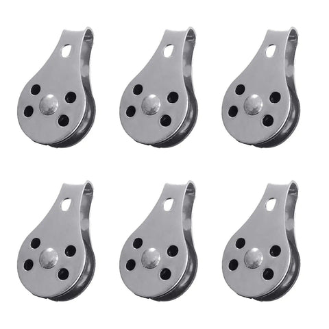 Two Pack 316 Stainless Steel Pulley Set With Nylon Wheels, Heavy Duty Cable Rope Roller For Clothesline, 45x26mm Size