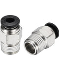 Push To Connect Pneumatic Fittings 5/32 Inch Tube 1/8 NPT Nickel Plated Brass Straight Male Adapter Quick Connect for Air Line Systems