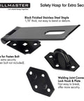 Heavy Duty Steel Hasp Latch 7 Three Quarters Inch Extra Thick Locking Hasp For Fence Gate Barn Door Shed Closet Cabinet Black