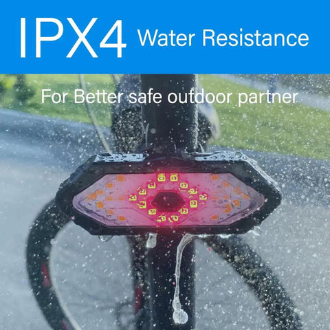 USB Rechargeable Wireless Bike Tail Light With Remote Control, 5 Modes Turn Signals, Ultra Bright LED, IPX4 Waterproof Bicycle Rear Light For Night Riding, Easy Mount And High Visibility For Safer Night Rides on wet bike rear