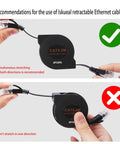 Instructions for using Retractable Cat6 Ethernet Cable 6ft Flat Network Cable With RJ45 Connectors for proper stretching