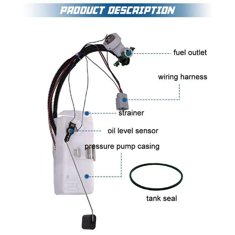 Jeep Liberty Fuel Pump Assembly With Sending Unit For 2002 2003 L4 2.4L V6 3.7L Replace E7162M showing parts and wiring