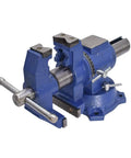 Blue Multipurpose Bench Vise Heavy-Duty Multi-Jaw Vise Clamp-On With 360-Degree Rotation And Swivel Base, 6-Inch size
