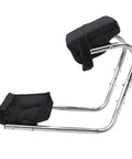 Side view of a garden kneeling seat with ergonomic padding and adjustable support for knee and back pain relief. Lightweight design.