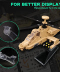 AH 64 Apache Military Helicopter Building Kit With Display Stand 183 Piece Model for adults, featuring detailed cockpit.