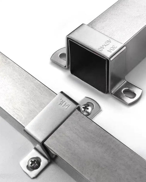 304 Stainless Steel Square Tube Clamps Three Quarter Inch By Three Quarter Inch U Shaped Brackets One Point Six Millimeter