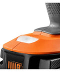 Close-up of an 18V Brushless Cordless Impact Driver Tool Only 3 Speed Settings One Quarter Inch Hex Chuck Compact Pro Grade Beast handle.