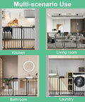 Extra Wide Pressure Mounted Baby Gate With Walk Through Doorway Design For Kids And Pets Auto Close And Hold Open Feature multi-use