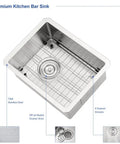 Top view of 12 Inch Bar Sink Undermount For Small Kitchens And RVs 16 Gauge Stainless Steel Single Bowl Wet Bar Sink With Bottom Grid.
