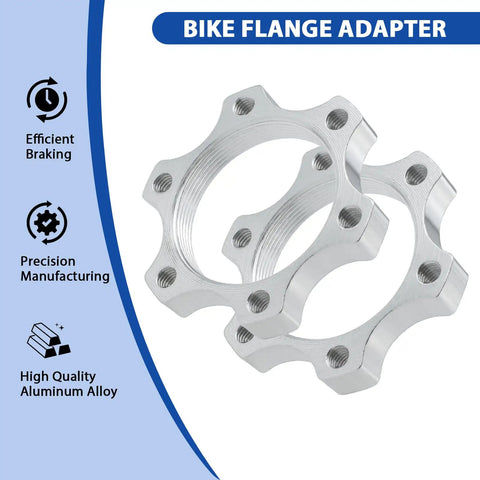 4 Pack 44mm Disc Brake Adapter For Bicycle Hubs To 6-Bolt Rotors, Aluminum Alloy Flange, 1.73 Inch, Easy DIY Kit, Silver