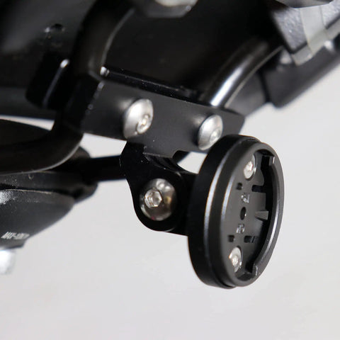 Close-up of a Bike Saddle Mount Seat Post Tail Light Holder For Garmin Varia Radar RTL510 RTL515 RVR315, attached securely.