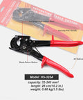 Heavy Duty Ratcheting Cable Cutter For Copper And Aluminum Wires Up To 240 Square Millimeters Clean No Crush Cuts Smooth Operation Pro Grade Hand Tool shown with high-carbon steel blades and PVC handle