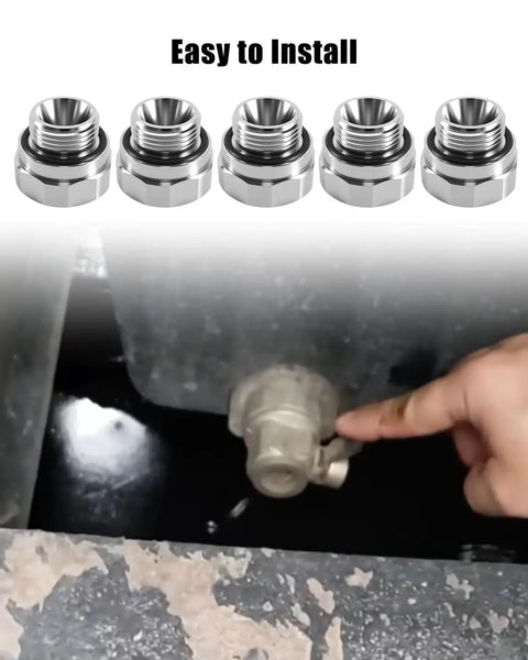 Heavy Duty Steel Oil Drain Valve Adapter With 27mm X 2.0 Thread For Cars Trucks And Generators Extends Recessed Pans with easy install display