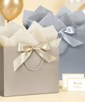 Medium 13 Inch Gift Bag With Handles Champagne Gold Includes Tissue Paper And Card Perfect For Graduation Baby Shower Wedding