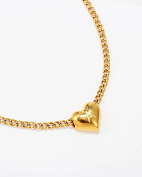 14k Gold Plated Initial V Necklace For Women And Men With Heart Pendant, Waterproof Stainless Steel, 45cm Chain Plus 5cm Extension